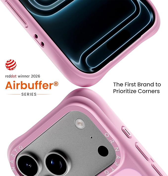 ORNARTO Magnetic for iPhone 17 Pro Max Case, 20FT Military-Grade Drop Protection, Compatible with MagSafe, Slim Shockproof Translucent Matte Phone Case for iPhone 17 Pro Max 6.9", Ballet Blush