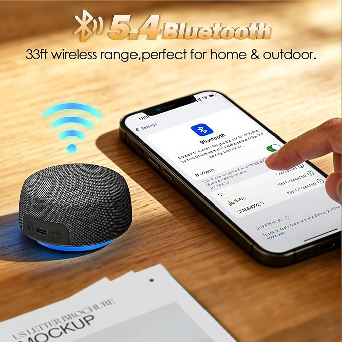 Dual Bluetooth Speaker Set with TWS Stereo & Magnetic Base – 10H Playtime, 3H with RGB Sync Lights On, Phone Stand, Wireless Speakers for TV Watching,Home Theater, Outdoor, Multi-Room