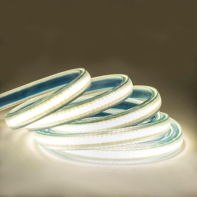 2 Meter Light Strips AC 110V LED Strip Lights IP67 Waterproof Flexible 4000K White LED Rope Lights 6.56 Feet for Under Cabinet Home and Garden(White, 6.56ft)