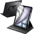 JETech Rotating Case for iPad Air 13-Inch M4/M3/M2 (2026/2025/2024) with Pencil Holder, 360 Degree Rotation Protective Stand Cover Clear Back, Auto Wake/Sleep (Black)