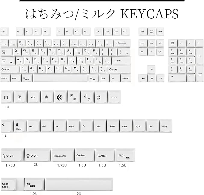 GTSP 135-Key Japanese White keycaps 65 Percent XDA keycap Set for 60 Percent TKLKeyboard for Cherry Mx 87/68/64/104 Mechanical Keyboard (Minimalist XDA)