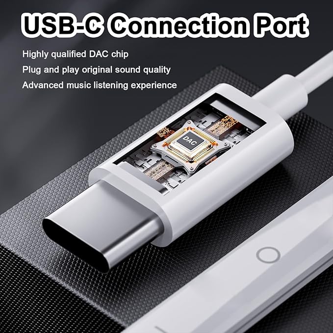 USB C Headphones for iPhone 17 16 15, Type C Earphones with Mic & Remote Control Noise Cancelling, Wired Ear Buds USB-C HiFi Bass Earphones for iPhone 17/16/15 Pro Max, for iPad Pro, Most USB C Jack