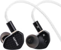 Linsoul Kefine Klean in Ear Monitor,10mm DLC Diaphragm Dynamic Driver HiFi Earphones,Wired Gaming Earbuds,Replaceable Nozzles,Detachable Silver-Plated Cable for Audiophile (with Mic Type-C, Black)