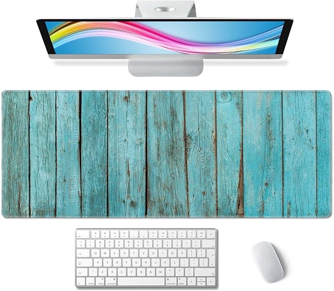 Shabby Wood XL Mouse Pad,Large Mouse Pad Gaming 31.5 x 11.8 in Mouse Mat Desk Pad,Extended Keyboard Mousepad Large Desk Mat with Non-Slip Rubber Base and Stitched Edge for Home Office