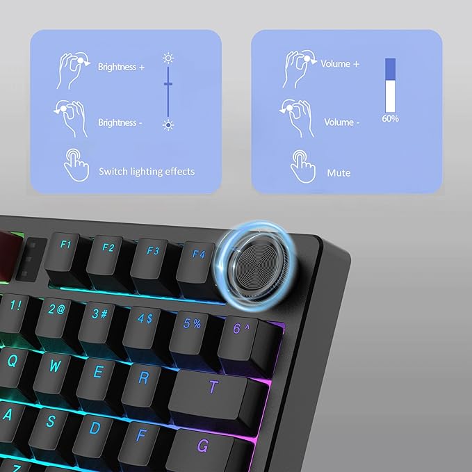 MageGee Wireless One Handed Gaming Keyboard, Tri-Mode BT/ 2.4Ghz RGB Backlit 34 Keys Mini Keyboard for Gamer, Red Switch, Wrist Rest Support(Black)