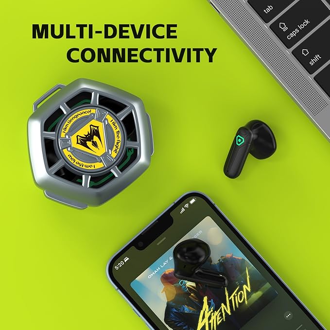ANCwear TWS Wireless Earbuds Bluetooth 5.3 in Ear Light-Weight Headphones Mini Ear Buds Built-in Microphone with DIY Customizable Charging Case,Ultra-Light 3.5g for Teens,Young Adults (Black Hawk)