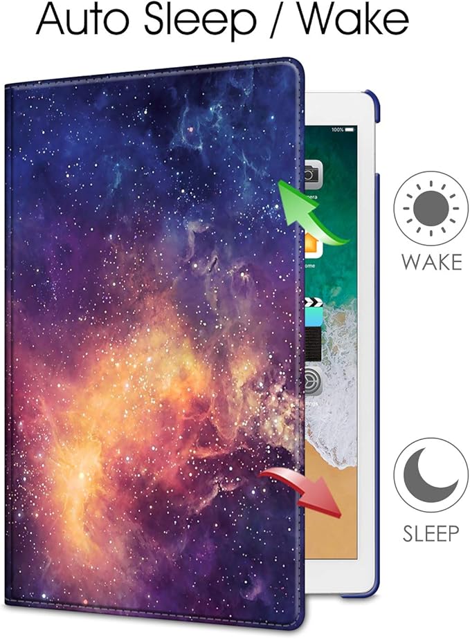 Fintie Rotating Case - 2017/2015 iPad Pro 12.9 inch (Old Model) 1st & 2nd Gen Case, 360 Degree Swiveling Stand Protective Back Cover, Supports Auto Wake/Sleep, Galaxy