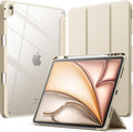 JETech Case for iPad Air 13-Inch M4/M3/M2 (2026/2025/2024) with Pencil Holder, Clear Transparent Back Shell Slim Stand Shockproof Tablet Cover, Auto Wake/Sleep (Starlight)