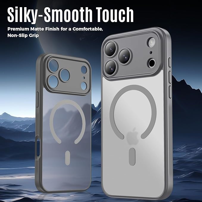 Symcele Designed for iPhone 17 Pro Max Case, Compatible with MagSafe, [Camera Protection] [15FT Military Drop Protection] Shockproof Translucent Matte Anti-Slip Phone Case, 6.9", Natural Titanium