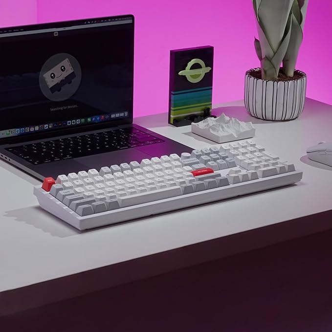 Keychron Q6 Pro Full-Size RGB Bluetooth Custom Mechanical Keyboard, Full Aluminum QMK/VIA Programmable Knob KSA Double-Shot PBT Keycap Hot-Swappable Brown Switch, Mac Windows Linux-White