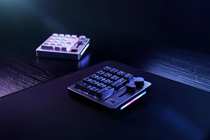 GLORIOUS GMMK Macro Pad - Black Mechanical Numpad - 10 Key USB Keypad - Hotswap, Programmable Volume Knob, RGB Backlit, Wired & Wireless Bluetooth- Gaming Keyboard Number Pad