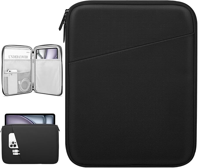 Dadanism 13 Inch Tablet Sleeve Bag Carrying Case for iPad Pro 13" M5/M4 2025/2024, iPad Air 13" M4/M3 2026/2025, iPad Pro 12.9", Galaxy Tab S10+/S9 FE+/S9+ 12.4", Remarkable Paper Pro 11.8", Black