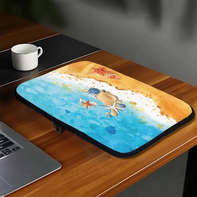 Beach Laptop Protective Sleeve for Women Men Zippered Pouches with Humanize Design Suitable for Daily Use Travel School Office Neatly Organizers 15 Inch
