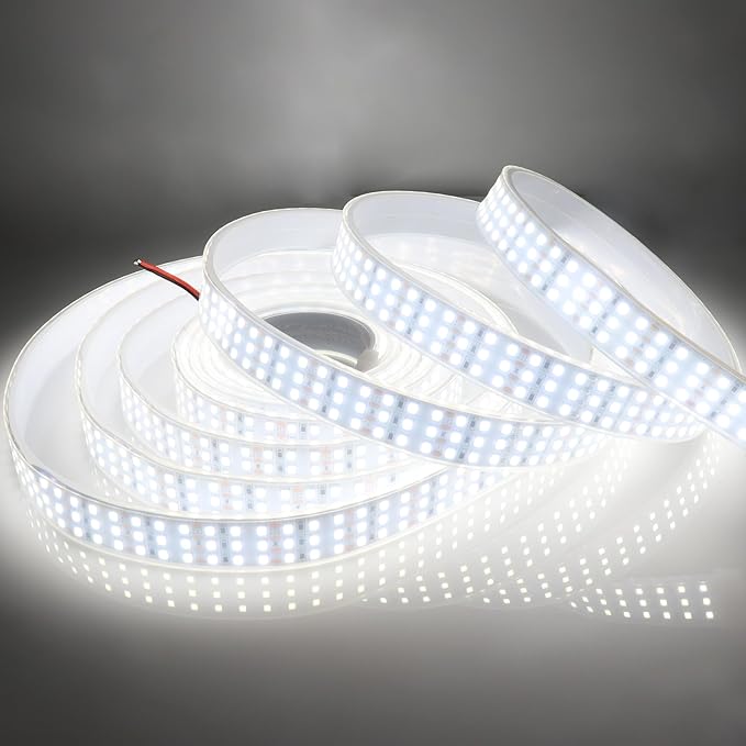LEDENET 16.4Ft Super Bright Triple Row LED Strip Lights, Daylight White 6000K DC12V 1800LEDs Dimmable Flexible Truck LED Tape Lights, Outdoor Waterproof IP67 Wheel Light Strips