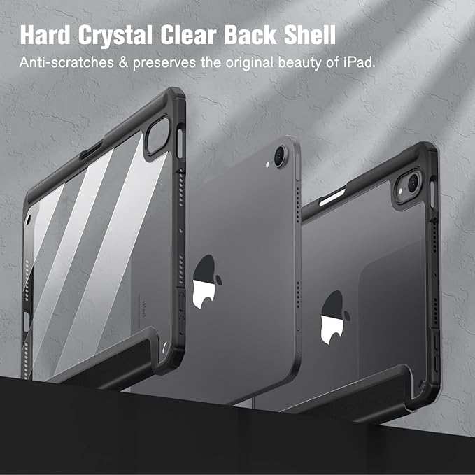 Fintie Hybrid Slim Case for iPad Mini 7 (A17 Pro, 7th Generation) 2024 / iPad Mini 6 (6th Gen) 8.3 Inch, [Built-in Pencil Holder] Shockproof Cover Clear Transparent Back Shell, Composition B