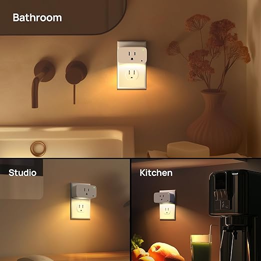 Matter Smart Plug 2pack Bundle with Matter Smart Plug with Night Light 4pack (Compatible with Alexa, Apple Home, Google, Smart Outlet 15A/1800W Max, 2700K Soft White, Plug into Wall, Timer&Schedule)