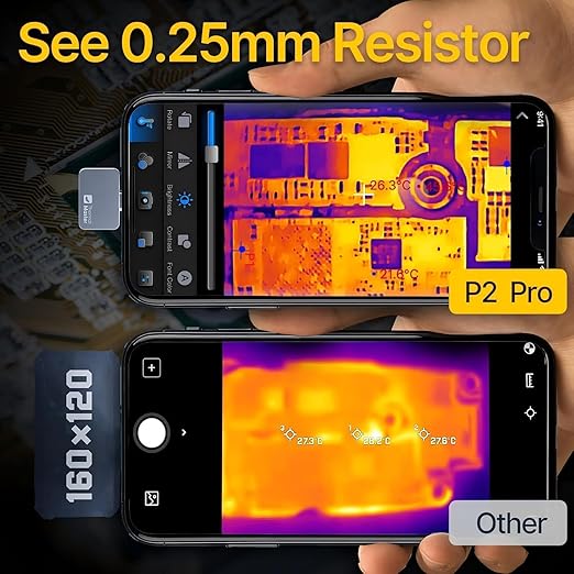 Thermal Camera for iPhone, P2 Pro Thermal Imager with Macro Lens, 512×384 IR Resolution Infrared Camera, 15X Zoom, -4℉ to 1112℉ Temp Range Thermal Imaging Camera for iOS Lightning