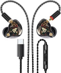 Vibes 202MC USB-C Wired Earbuds - USBC HiFi in Ear Headphones for iPhone 17/16/15 - Noise Isolating Ear Buds w/ Mic - Clear Sound, Deep Bass & Comfort-Fit Earphones - Silver Plated Cord, Carrying Case