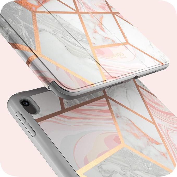 i-Blason Cosmo Case for iPad Air 3 10.5" 2019 (3rd Gen) / iPad Pro 10.5 2017, [Built-in Screen Protector] Trifold Stand Protective Case Cover with Pencil Holder and Auto Sleep/Wake, Marble, 10.5"