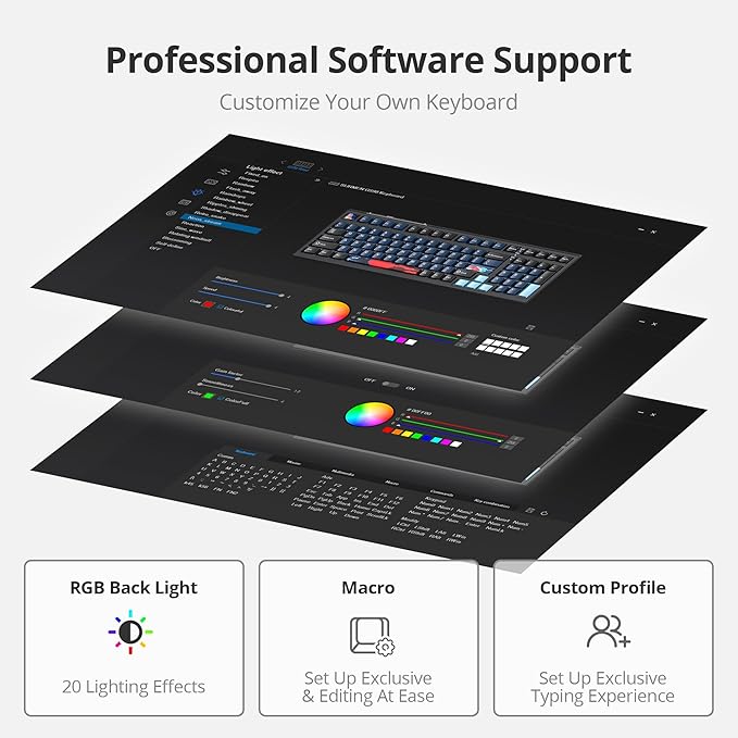 Owpkeenthy 96 Gaming Keyboard Gasket Mounted,100% Full Size Mechanical Keyboard Hot Swappable with Sound Absorbing Foam Pre-lubed Linear Switch South-Facing RGB Backlit for PC Laptop (Deep Sea)