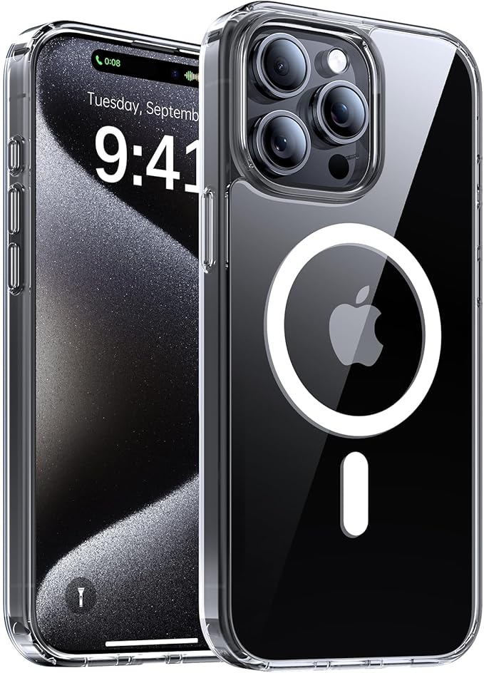 Magnetic for iPhone 13 Pro Case,[Compatible with MagSafe][Military-Grade Drop Protection][Anti-Yellowing] Shockproof Protective Translucent Matte Cover for iPhone 13 Pro Phone Case,Clear