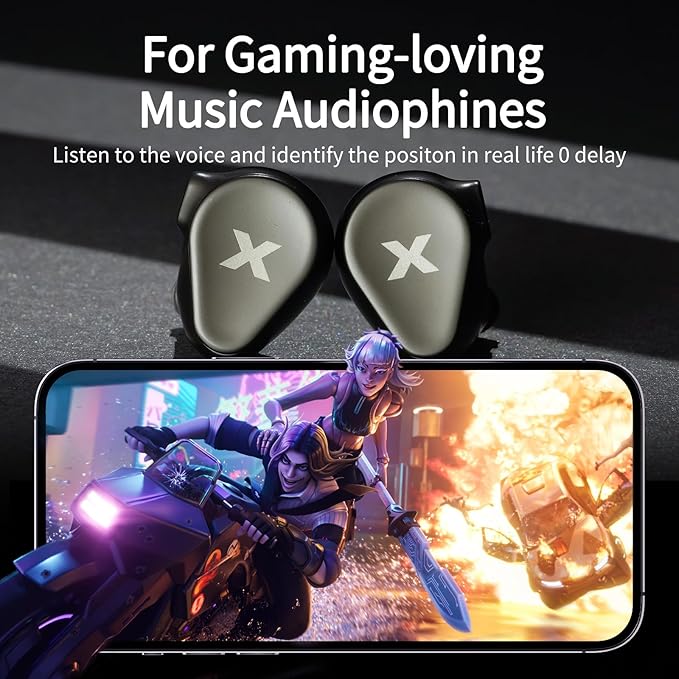DUNU Titan X IEMs Gaming Earbuds, 10mm Dynamic Driver in-Ear Monitor, HiFi Wired IEM Earphones with OCC Silver-Plated Cables, Alloy Cavity IEMs for Stage Performance/Gaming/Music (3.5mm)