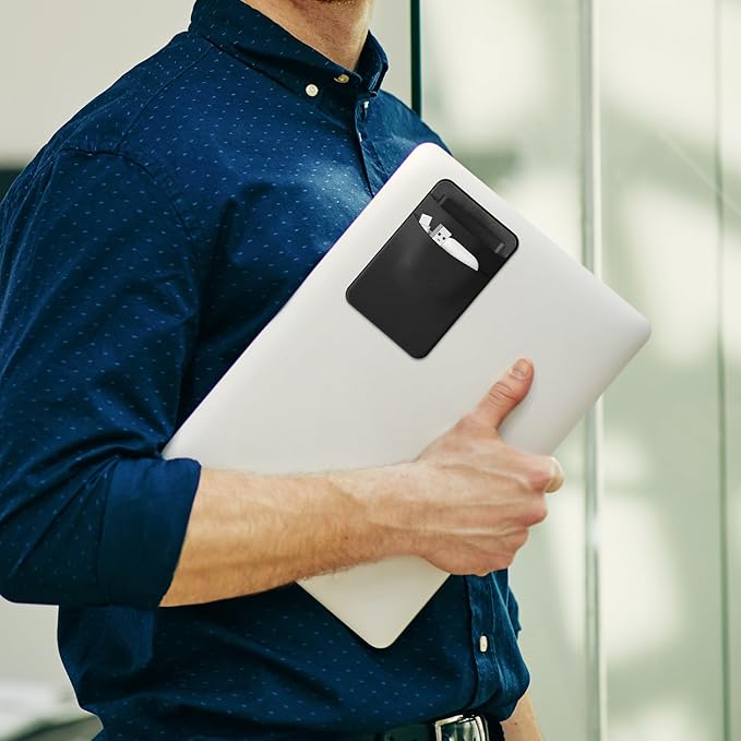 kwmobile Elastic Sleeve Compatible with SanDisk Portable SSD, Samsung T7, Crucial X8, HDD Case - Stretchy Elastane Adhesive External SSD Holder - 10x7cm & 8x7cm Pockets - Black Matte