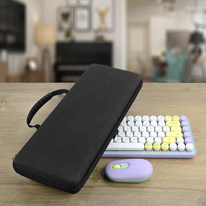 GEEKRIA 75% Keyboard Case, Hard Shell Travel Bag for Compact 84 Key Computer Mechanical Gaming Keyboard, Compatible with Logitech POP Keys/POP ICON Combo/MX Mechanical Mini (Dark Gray)