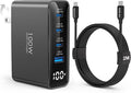 TOPADRE 100W USB C Charger Fast Charger with 2M 100W Cable, 4-Port GaN III PD C harger, HD Display, Foldable Plug, FCC UL Certified, for iPhone, iPad, Galaxy S24, MacBook, Dell and More, Black