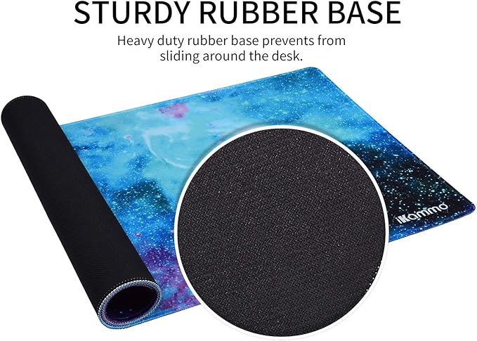iKammo Large Galaxy Desk Mat Mouse Pad Big DeskPad Desk Cover Extended Cute Computer Mouse Pad XXL Big Office Desk Mouse Mat/Pad with Waterproof Surface-Optimized Gaming Surface (XXL-038, Blue Galaxy)