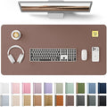 YSAGi Leather Desk Protector, Office Mat, Large Mouse Mat, Non-Slip PU Leather Blotter, Laptop Pad, Waterproof Writing Pad for Office and Home (Chocolate, 31.5" x 15.8")