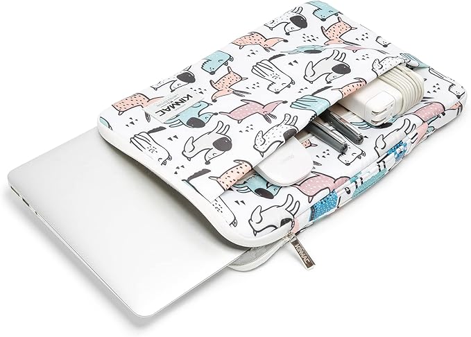 Kinmac 360° Protective Laptop Sleeve Case Bag Cover with Handle for MacBook Pro 16 inch,16 inch HP,Lenovo,Dell,ASUS,Acer Ultrabook and Business Laptop (Cartoon Dogs)