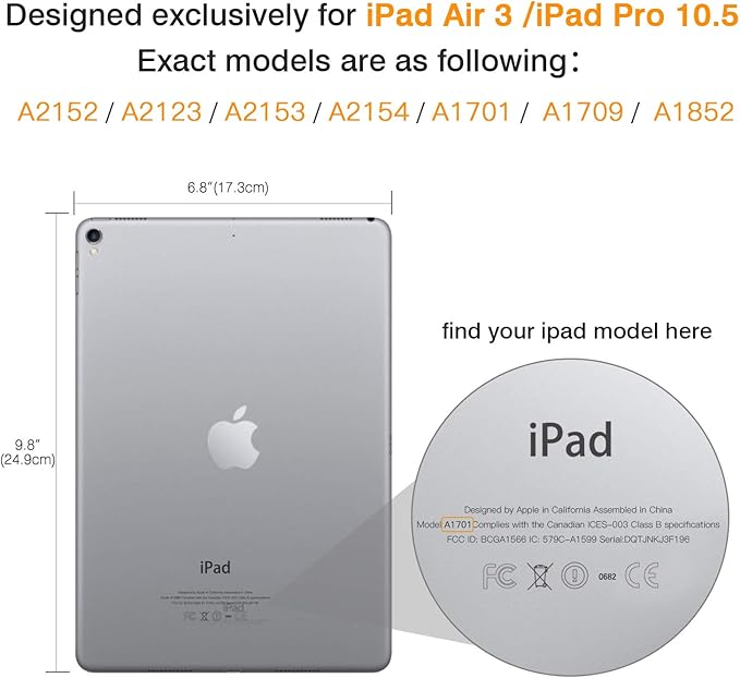 MoKo Case Fit New iPad Air (3rd Generation) 10.5" 2019/iPad Pro 10.5 2017 - Slim Lightweight Smart Shell Stand Cover with Translucent Frosted Back Protector - Rose Gold (Auto Wake/Sleep)