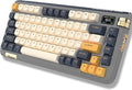 F75 Mechanical Keyboard, 75% Hot Swappable Gasket Structure Tri-Mode Gaming Keyboard, 81 Keys RGB Bluetooth Wireless Keyboard with Linear Switch, PBT Keycaps, Screen for Windows Mac (Gray)