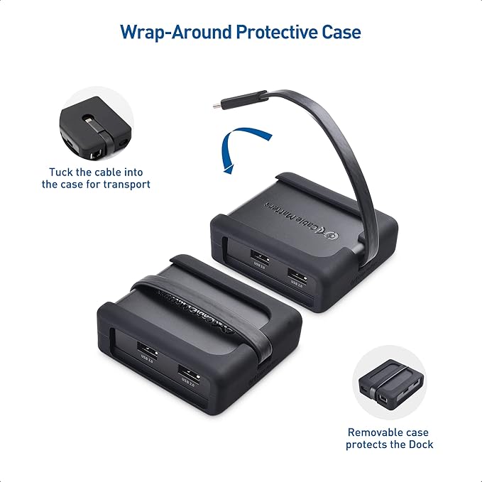 Cable Matters Dual Monitor USB C Hub (USBC Dock) with Dual 4K DisplayPort, 2X USB 2.0, Ethernet, and 60W Charging - Thunderbolt 4 / USB4 / Thunderbolt 3 Port Compatible for Windows and Linux.
