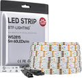 BTF-LIGHTING WS2815 (Upgraded WS2812B) LED Strip Light,UL Listed,16.4FT 300 LED/Pixels,Flexible Chasing RGB,Dual Signal Individually Addressable,5050SMD,3M Tape,DC12V IP65(No Adapter or Controller)