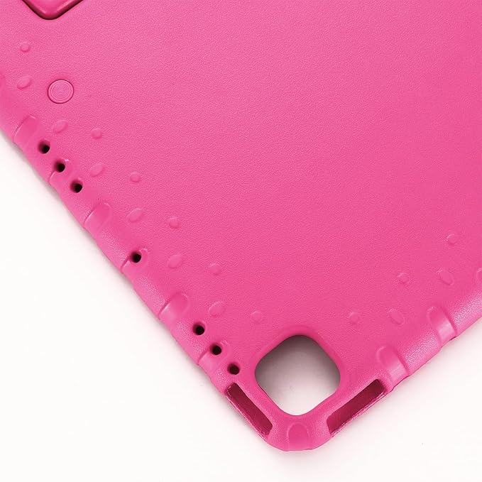 Kids Case for iPad Pro 13" 2025 (M5) 2024 (M4) & iPad Air 13" M4 M3 M2 Shockproof Case with Pencil Holder, Techcircle Handle Stand Light EVA Foam Bumper Protective Rugged Child Proof Cover, Rose