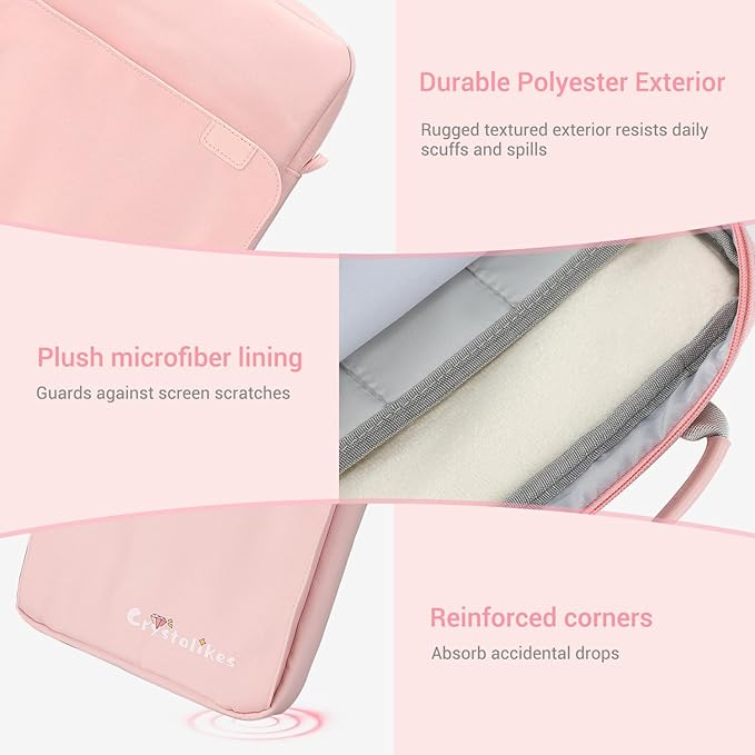 13 Inch Proctive Tablet Sleeve Bag Handle Carrying Case with Shoulder Strap Fits iPad Pro 11 inch,10th 10.9,iPad 9/8/7th Gen, Tab S8/S9 11", Pink