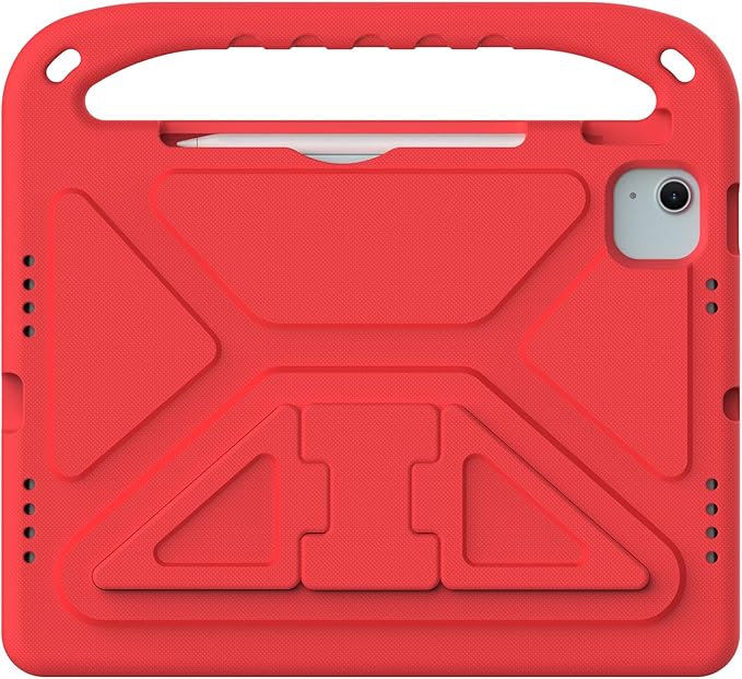 Kids Case for iPad Pro 11 Inch (M5) 2025/ (M4) 2024, with Pencil Holder/Kickstand/Handle Stand Lightweight Cute Soft EVA Shockproof Silicone Anti-Slip Grip Rugged Girls Boys Cover, Black