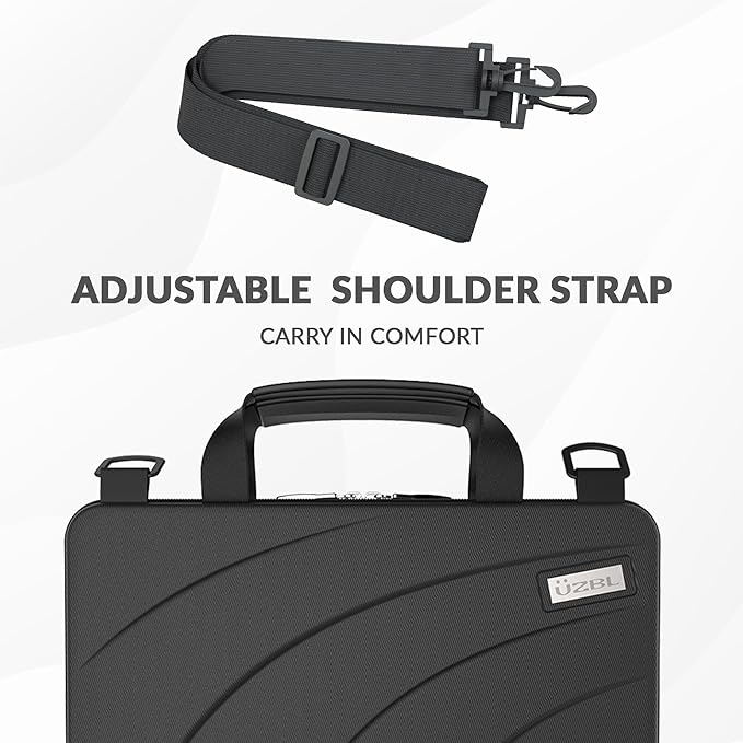 UZBL 13-14 Inch Always-on Chromebook Protective Hard Case with Adjustable Shoulder Strap and Carrying Handles