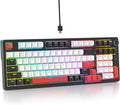 surmen Creamy Keyboard with with Number Pad, 96% RGB Mechanical Keyboards Full Gasket Mounted Hot Swappable Custom Wired Thocky Keyboard with Knob for Office Gamer (98 White)