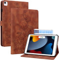 Case for iPad 9th Generation (2021) / 8th Generation (2020) / 7th Gen (2019) 10.2 Inch, Auto Wake/Sleep Supports Pencil Holder Magnetic Clasp Stand Cover, Brown