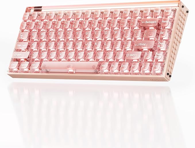 MelGeek MADE84 Ultra+ Wired Gaming Keyboard, Magnetic Keyboard with Hall Effect, 75% Compact Rapid Trigger, Hot-Swappable, RGB Snap Tap & Adjustable Actuation, HIVE Custom, Aluminum Case-Jelly Pink