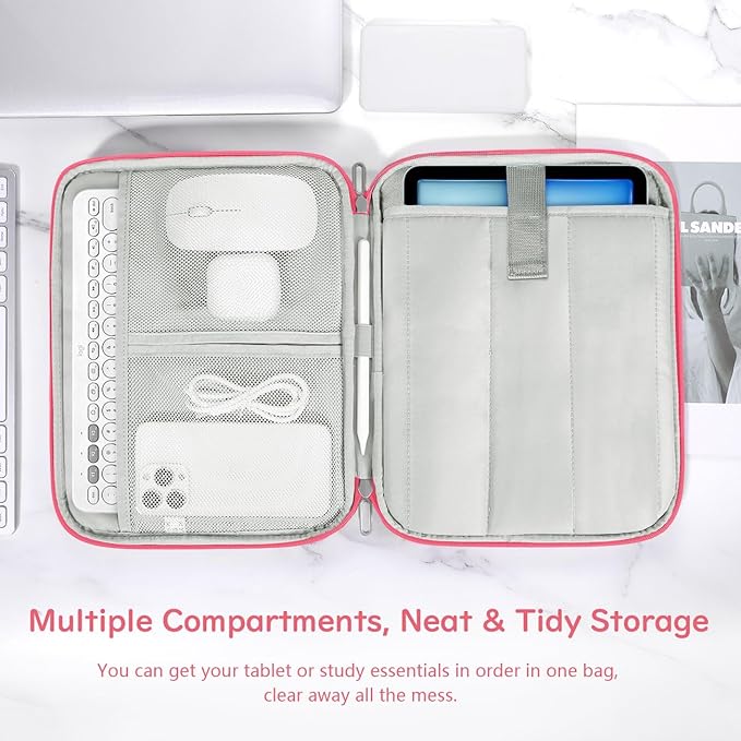 Dadanism 9-11" Tablet Sleeve Padded Carrying Case for iPad (A16) 11th Gen 11", iPad 10th Gen 10.9", iPad Air M4/Pro M5 11", iPad Air 5/4, iPad 9/8/7th Gen, Galaxy Tab A11+ Plus 11", Watermelon Pink