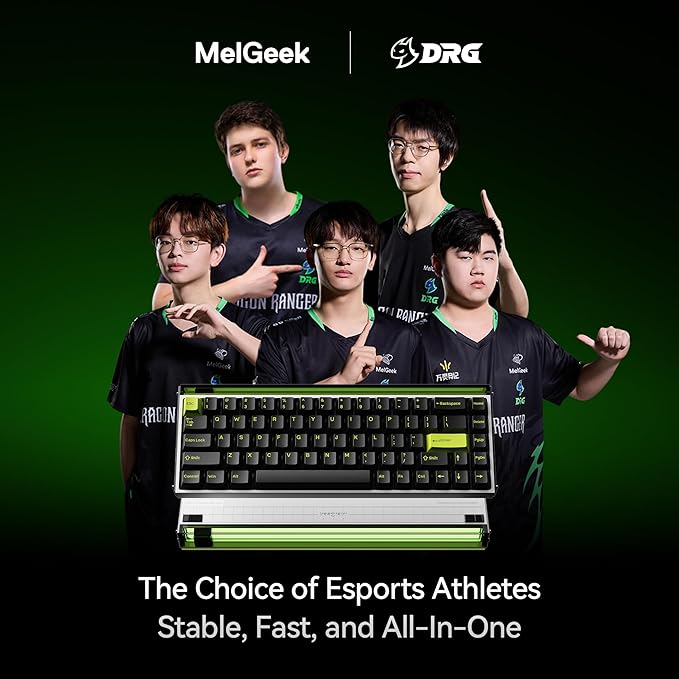 MelGeek MADE68 Ultra Wired Gaming Keyboard, Magnetic Keyboard with Hall Effect, 65% Compact Rapid Trigger, Hot-Swappable, RGB Snap Tap & Adjustable Actuation, Online HIVE Custom, Aluminum Case-Green
