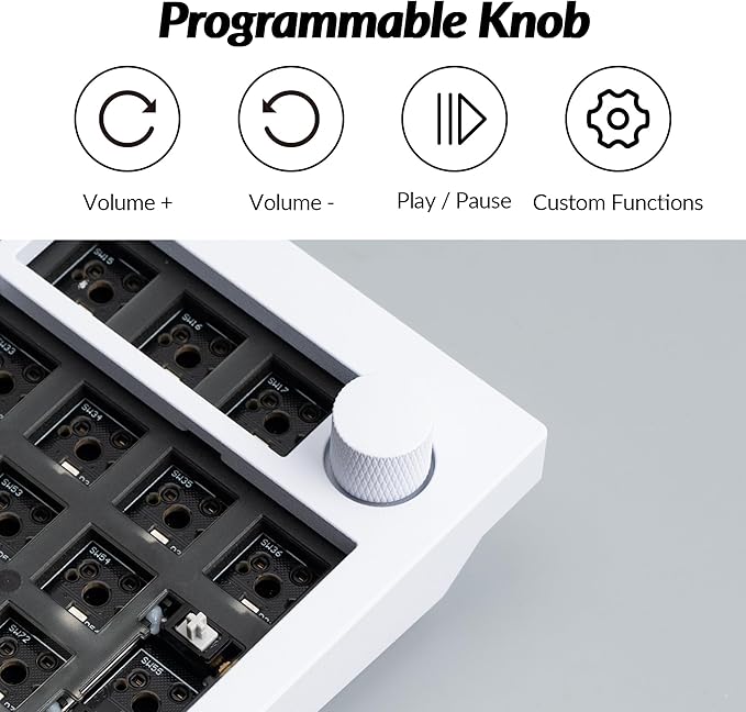 Keychron Q8 Pro QMK/VIA Programmable Custom Mechanical Keyboard, Wireless Bluetooth/Wired, 65% Alice Layout Ergonomic, Hot-Swappable, RGB Backlit Aluminum for Mac Windows Linux-Barebone Version