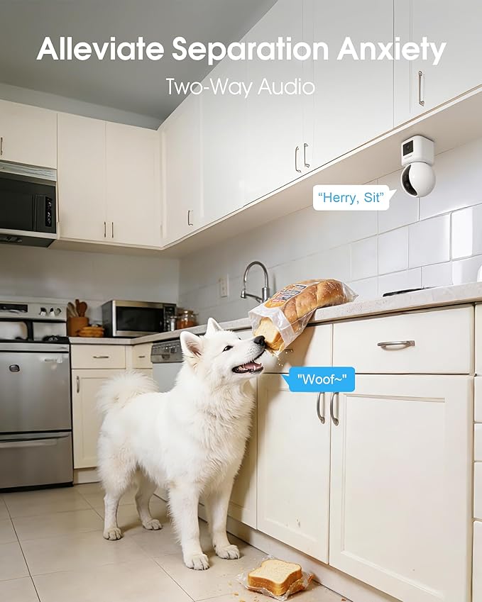 ARCCTV 2-Pack Dual Lens Indoor Security Camera, 2.5K WiFi 6 Pet Camera for Home Security System, 4-View Whole Home Coverage, 360° AI Tracking, 5GHz/2.4GHz Dog Camera, Night Vision, Phone App