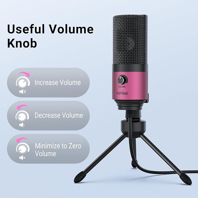 FIFINE USB Podcast Condenser Microphone Recording On Laptop, No Need Sound Card Interface and Phantom Power-K669