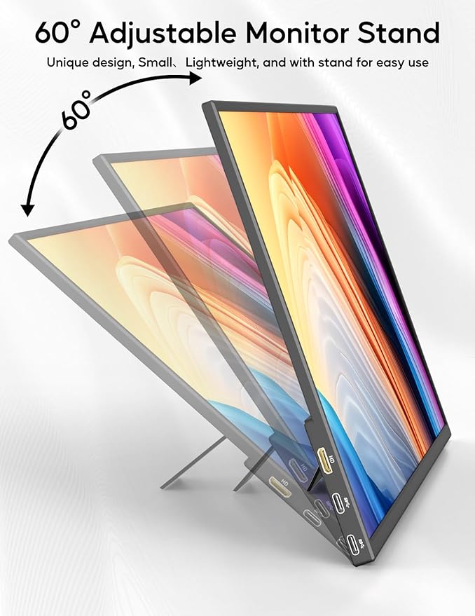 KEEPTIME 4K Portable Monitor 13.4" 3840 x 2400 UHD USB-C HDMI Laptop Monitor, 100% sRGB IPS Computer Gaming Display HDR Travel Monitor w/Speakers for Laptop Xbox PS5 Switch PC Phone