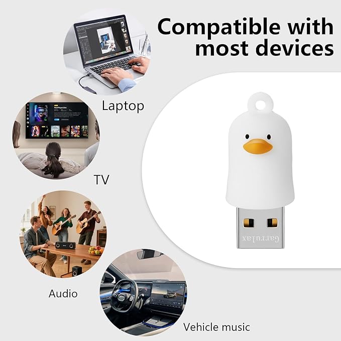 USB Flash Drives, 16GB/32GB/64GB/128GB Silicone USB2.0 High Speed Thumb Memory Stick Pen Date Storage Pendrive U Disk (Cute Goose, 128GB)